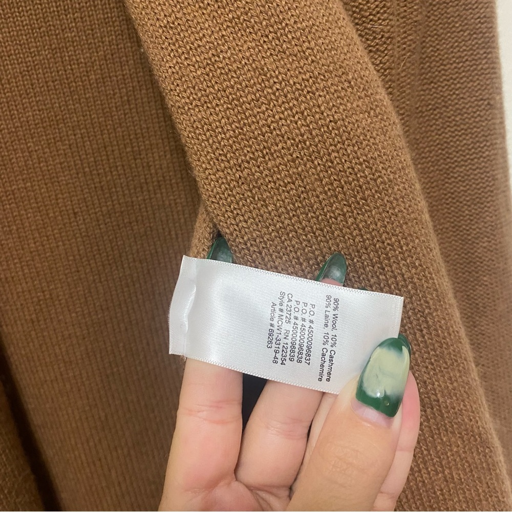 Aritzia Babaton Beekman Cashmere Wool Cardigan Size Small Camel Brown - Picture 6 of 7